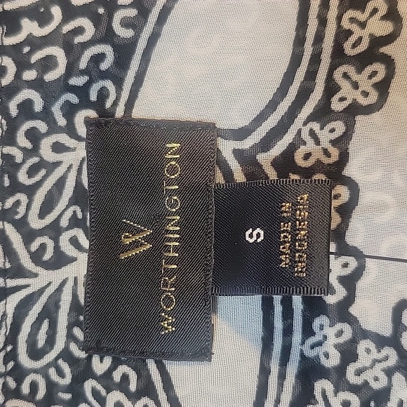 WORTHINGTON Sophie Black and White Floral Sleeveless Women's Blouse S NWT - Picture 7 of 8